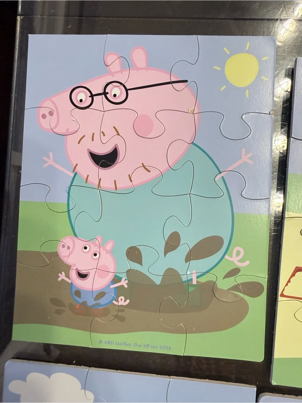 7- Peppa Pig Puzzle Set - Pink, Green, Blue Scenes numbered for easy making!